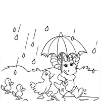 Desenho de Baby Bop na primavera para colorir