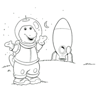 Desenho de Barney astronauta para colorir