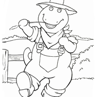 Desenho de Barney fazendeiro para colorir
