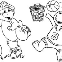 Desenho de Barney nos Jogos Olímpicos para colorir