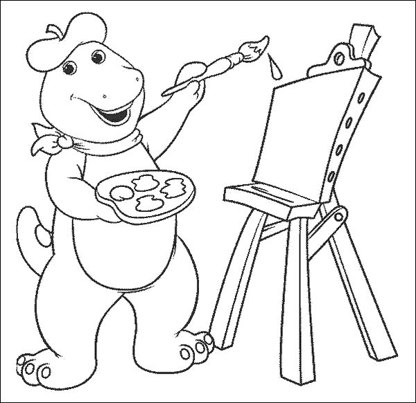 Desenho de Menino pintando quadro para colorir - Tudodesenhos