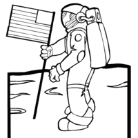 Desenho de Astronauta americano para colorir