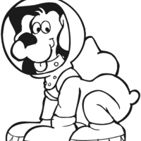 Desenho de Cachorro astronauta para colorir