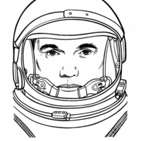 Desenho de Capacete de astronauta para colorir