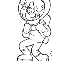 Desenho de Menina astronauta para colorir