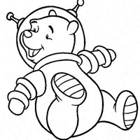 Desenho de Winnie the Pooh astronauta para colorir