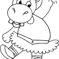 Desenho de Hipopótamo bailarina para colorir