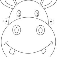 Desenho de Máscara de hipopótamo para colorir
