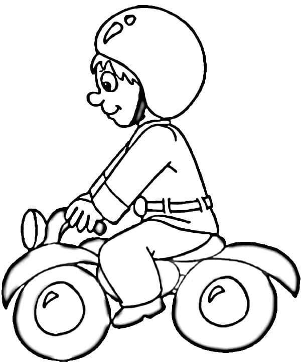 Desenhos para colorir de desenho de uma piloto de moto com seu capacete  para colorir 