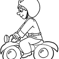 Desenho de Motociclista com capacete para colorir