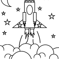 Desenho de Foguete espacial para colorir