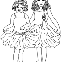 Desenho de Bailarinas crianças para colorir
