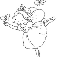 Desenho de Bailarina borboleta para colorir