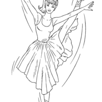 Desenho de Barbie bailarina clássica para colorir