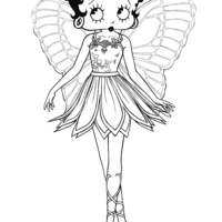 Desenho de Betty Boop bailarina para colorir