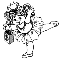 Desenho de Menina bailarina para colorir
