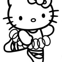 Desenho de Hello Kitty bailarina para colorir