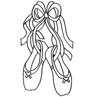 Desenho de Sapatilhas de bailarina para colorir