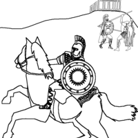 Desenho de Cavaleiro romano para colorir