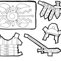 Desenho de Jogos de vestir - armadura romana para colorir