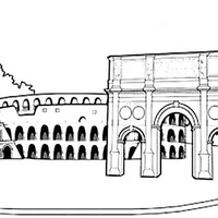 Desenho de Roma antiga para colorir
