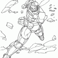 Desenho de Iron Man correndo para colorir
