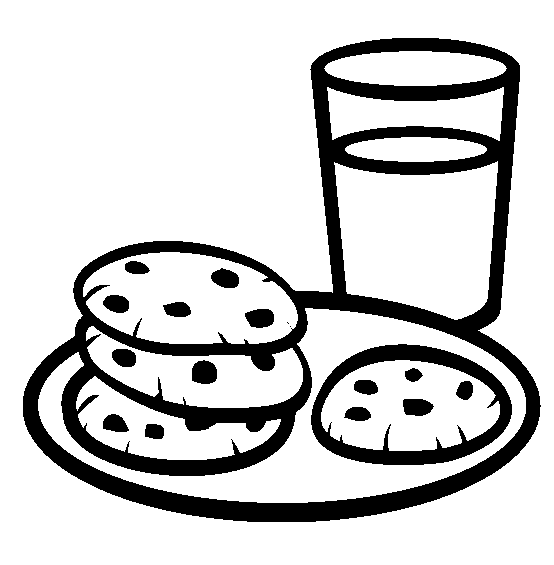 Copo de leite e biscoitos
