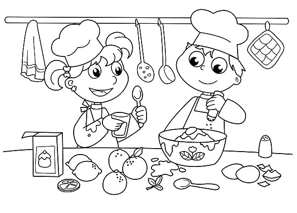Criancas fazendo biscoito de limao