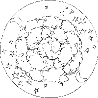 Desenho de Mandala de carneiros para colorir