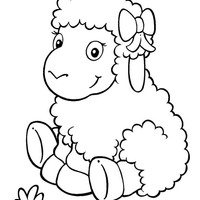 Desenho de Ovelha bebê para colorir