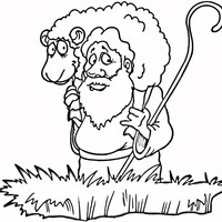 Desenho de Pastor carregando ovelha para colorir