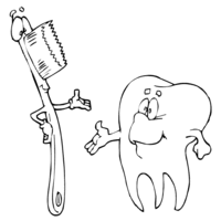 Desenho de Escova e dente para colorir