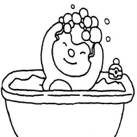 Desenho de Garotinho tomando banho para colorir