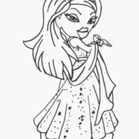 Desenho de Bratz cantando para colorir