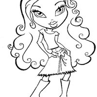 Desenho de Bratz com botas para colorir