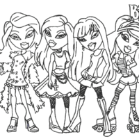 Desenho de Cloe, Sasha, Jade e Yasmin para colorir