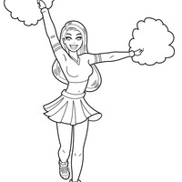 Desenho de Cheerleader bonita para colorir