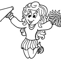 Desenho de Cheerleader saltando para colorir