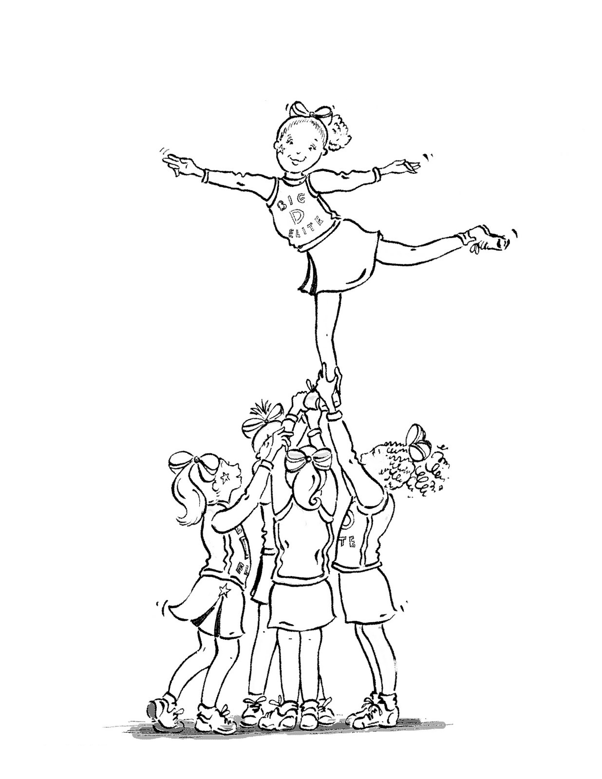 Desenho De Grupo De Cheerleaders Para Colorir Tudodesenhos