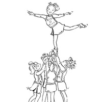 Desenho de Grupo de cheerleaders para colorir