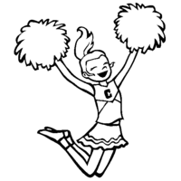 Desenho de Menina cheerleader para colorir