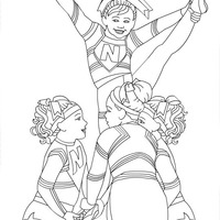 Desenho de Meninas animadoras de torcida para colorir