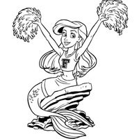 Desenho de Pequena Sereia cheerleader para colorir