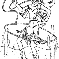 Desenho de Barbie cowboy para colorir