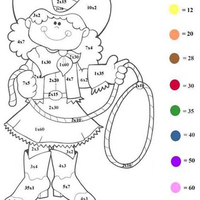 Desenho de Colorir com números - cowboy para colorir