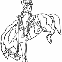 Desenho de Cowboy no rodeio para colorir