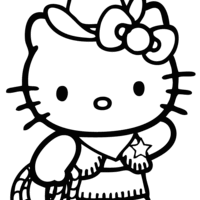 Desenho de Hello Kitty no faroeste para colorir