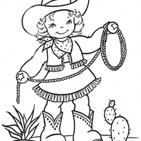 Desenho de Cowgirl para colorir