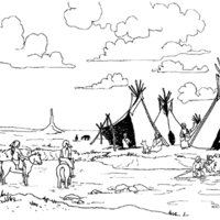 Desenho de Índios do faroeste para colorir