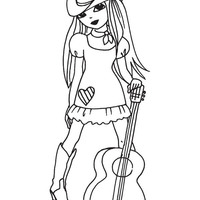 Desenho de Linda cowgirl para colorir